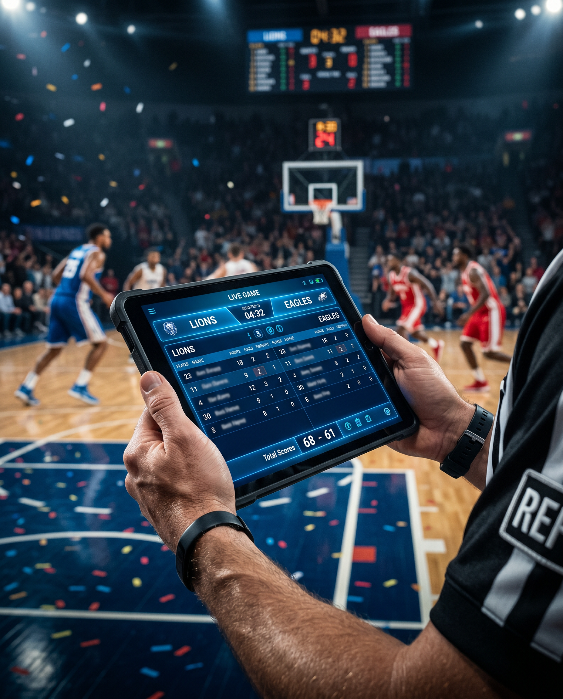 Referee scoring on ArbitroLive tablet